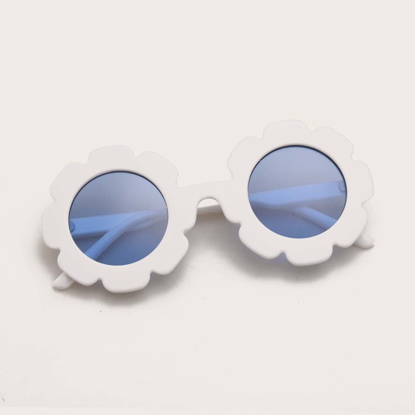 

Kids Flower Frame Sunglasses, Blue and white