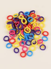 100 bé gái cô gái đầy màu sắc đàn hồi tóc tie - Nhiều màu - Xem 1