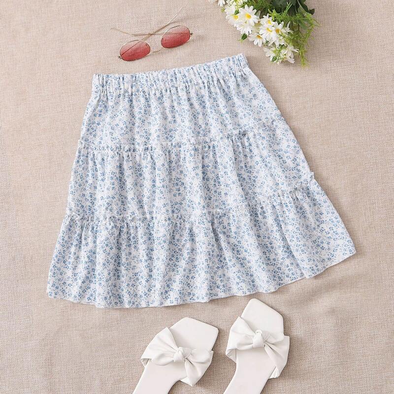 

Ditsy Floral Tiered Skirt, Multicolor