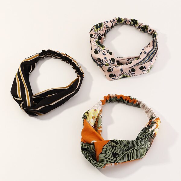 

3pcs Floral Pattern Headband, Multicolor