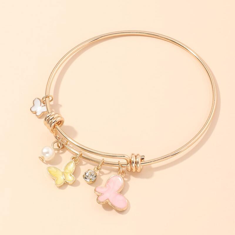 

Butterfly Charm Bracelet, Gold