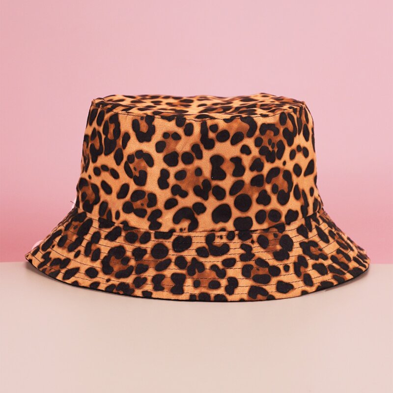 

Leopard Reversible Bucket Hat, Multicolor