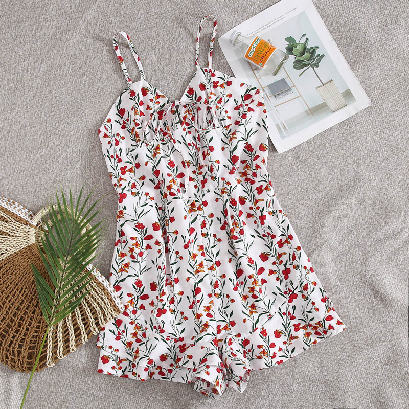 

Ditsy Floral Ruffle Hem Cami Romper, Multicolor