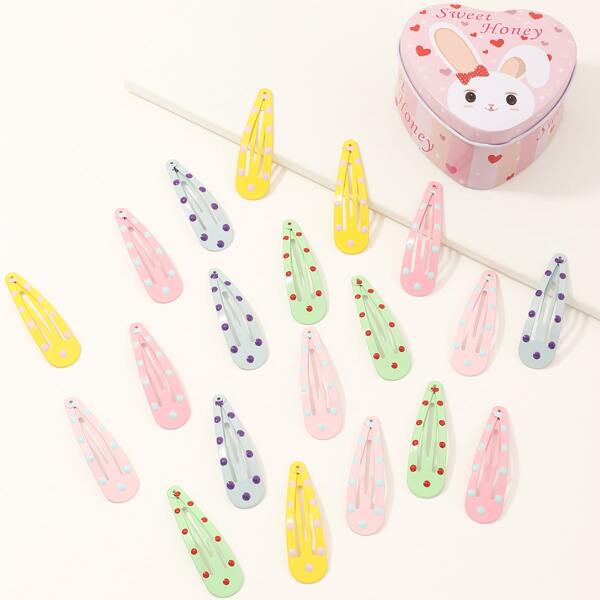 

20pcs Toddler Girls Water Drop Hair Clip, Multicolor