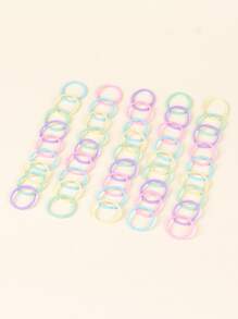 100入組彩色無痕女生髮圈,簡單的馬尾扣,適用於日常使用 - 彩色 - 查看 2