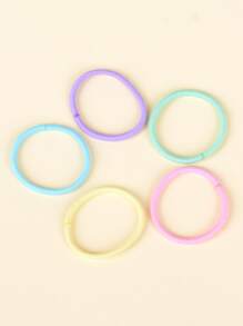 100入組彩色無痕女生髮圈,簡單的馬尾扣,適用於日常使用 - 彩色 - 查看 3