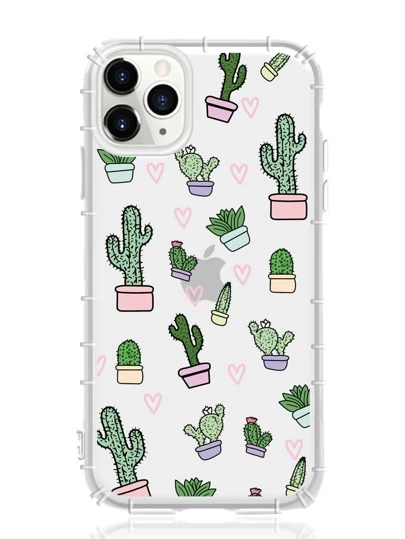 1pc Cactus Print Case Compatible With iPhone