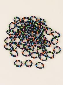 100入組小女童彈性竹節髮圈