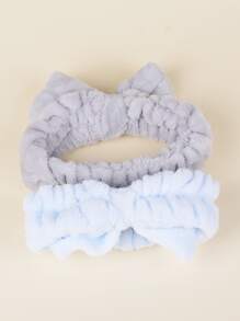 2pcs Girls Embroidery Bow Headband - Multicolor - View 3