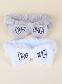 2pcs Girls Embroidery Bow Headband - Multicolor - View 4