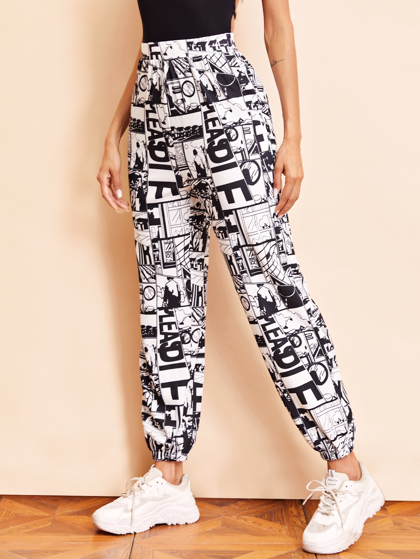 Pop Art Print High-Rise Joggers thumbnail