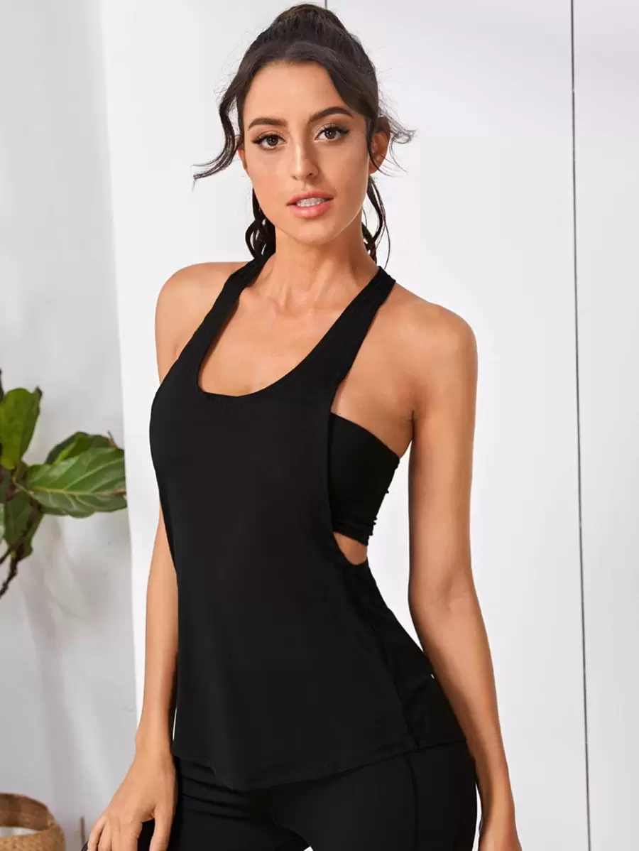 Gameset SHEIN Sport 剪裁短款运动背心健身背心