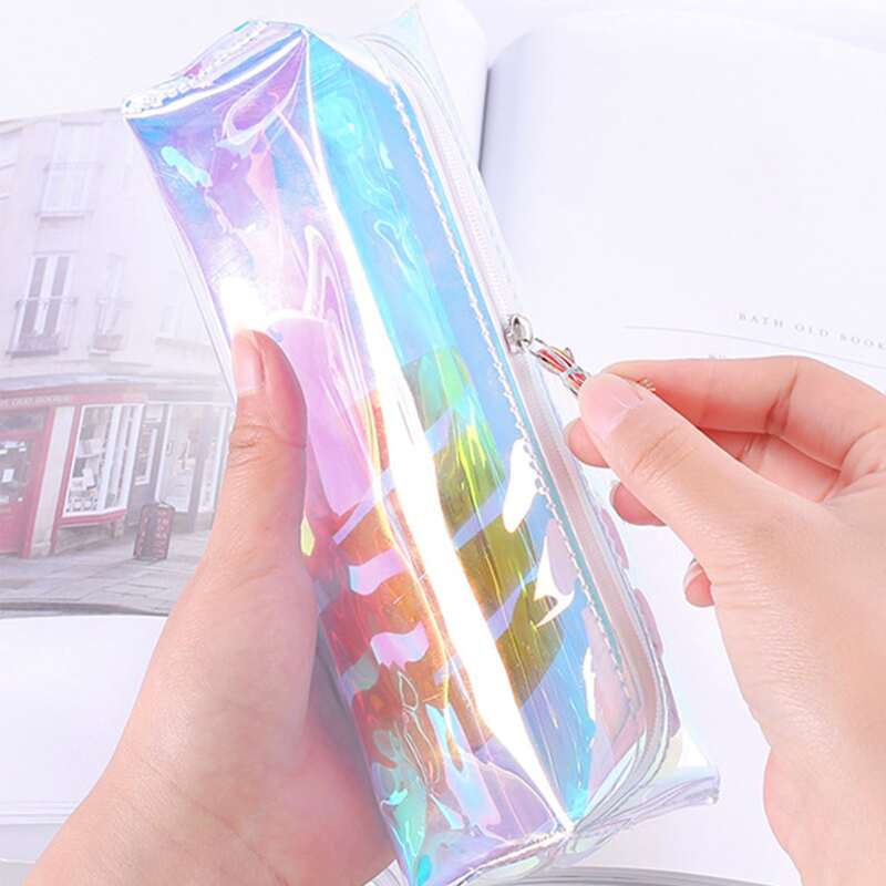 

1pc Laser Random Pencil Bag, Multicolor