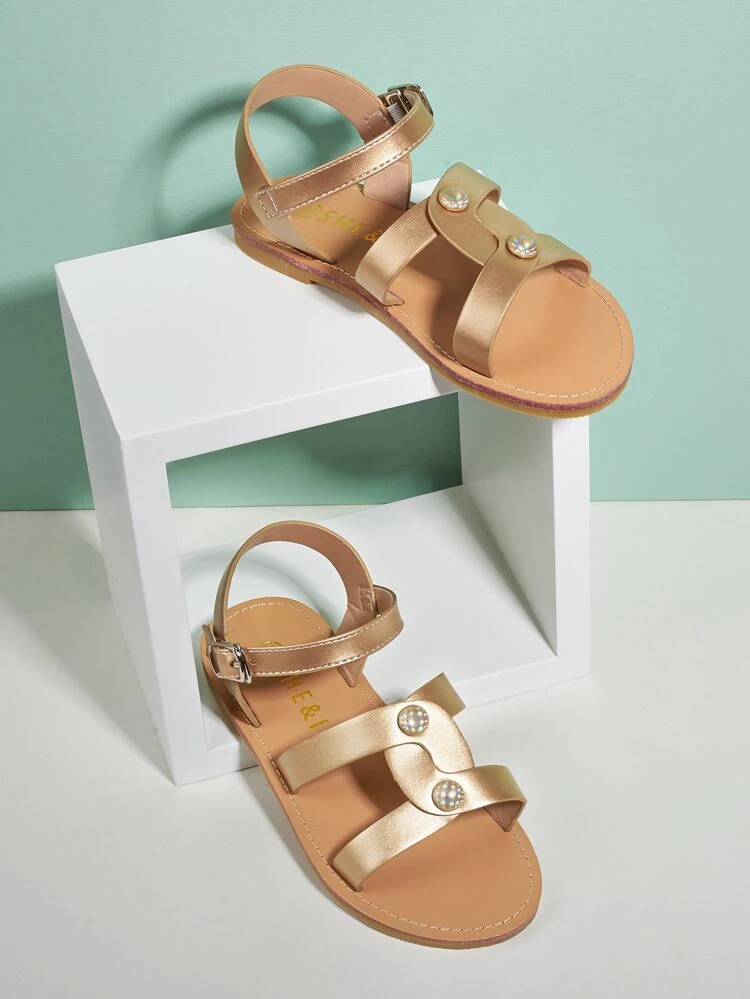 girls metallic sandals