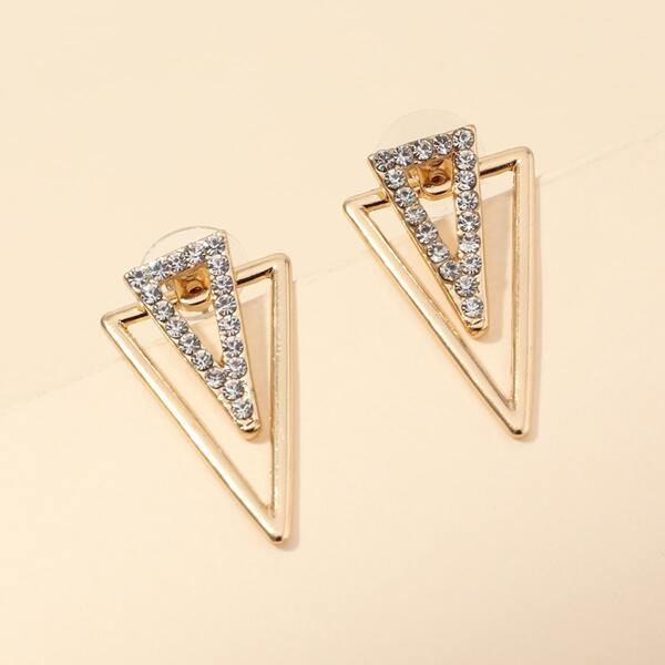 

Rhinestone Decor Earring Jackets, Gold
