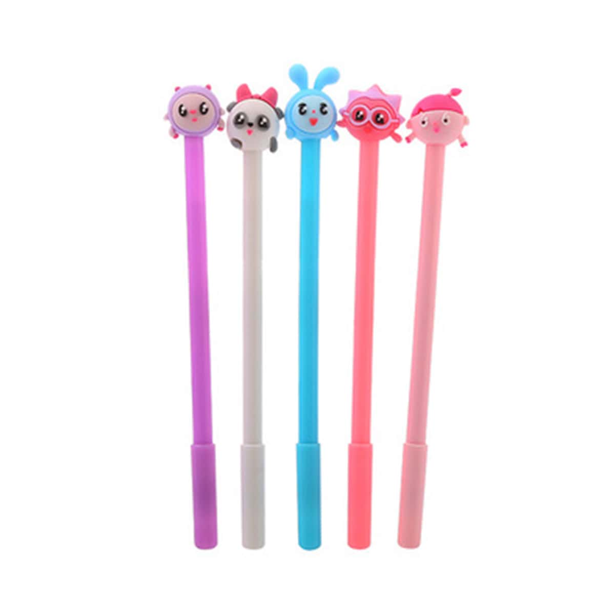 

5pcs Cartoon Gel Pen, Black