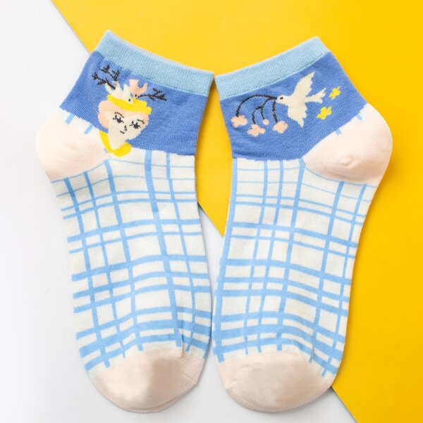 

Plaid Pattern Socks, Multicolor