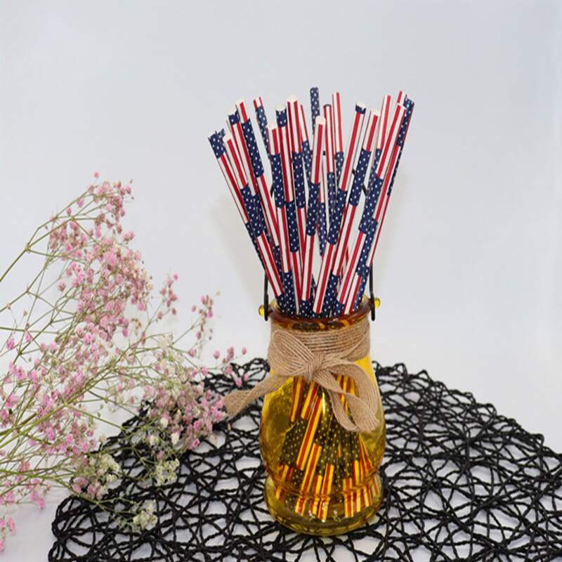

25pcs Star Print Disposable Straw, Multicolor