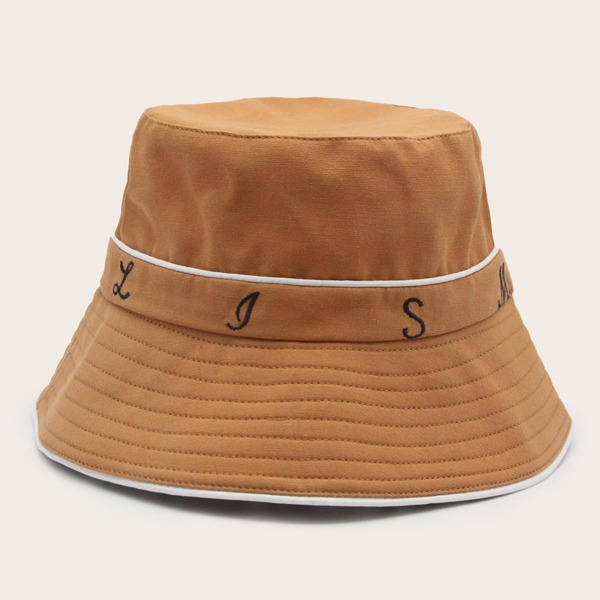 

Letter Embroidery Bucket Hat, Orange