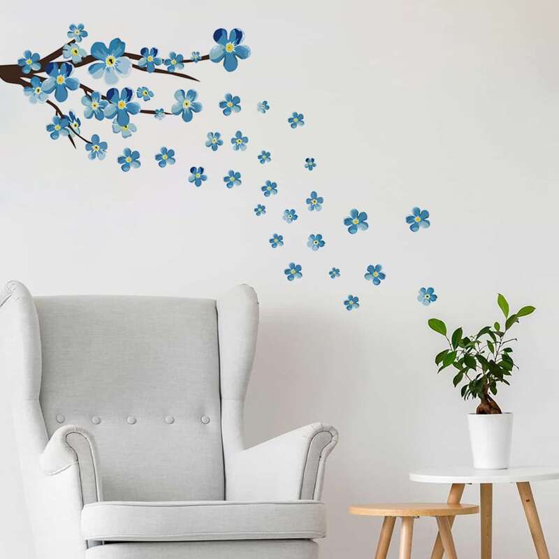 

Plum Blossom Print Wall Sticker, Multicolor