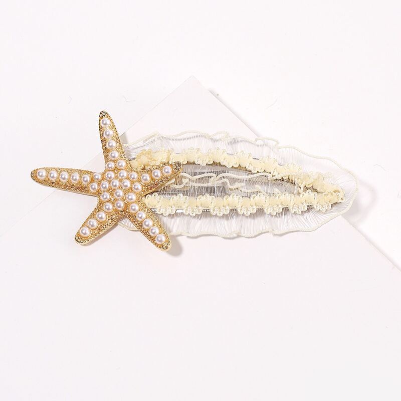 

Starfish Decor Hair Clip, Beige
