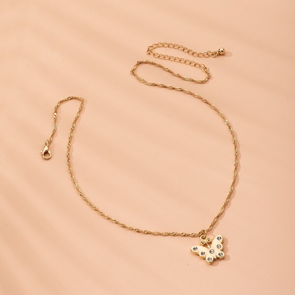 

Butterfly Charm Necklace, Gold