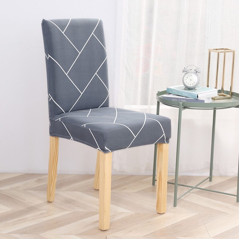 

Geometric Pattern Stretchy Chair Cover, Grey