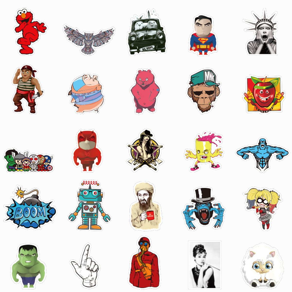 

50pcs Mixed Pattern Sticker, Multicolor