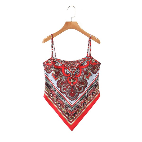 

Tribal Print Tie Back Bandana Cami Top, Multicolor