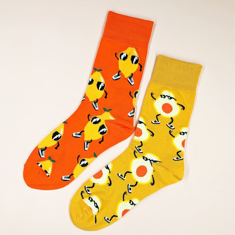 

2pairs Guys Fruit Pattern Socks, Multicolor