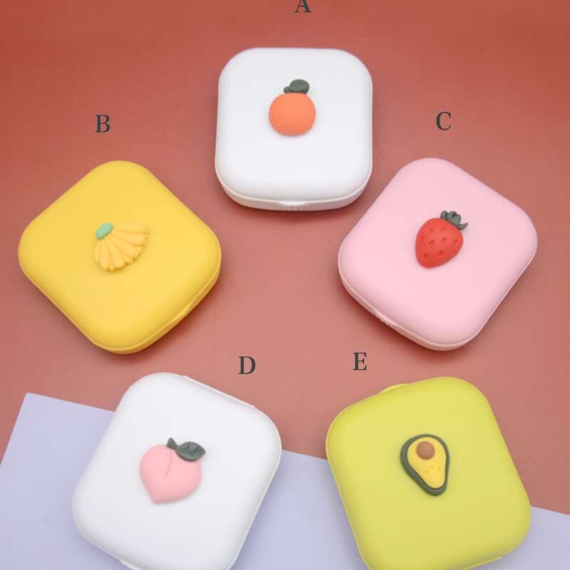 

1pc Fruit Decor Contact Lens Case, Multicolor