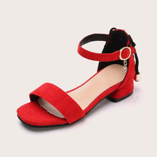 

Girls Minimalist Ankle Strap Sandals, Red