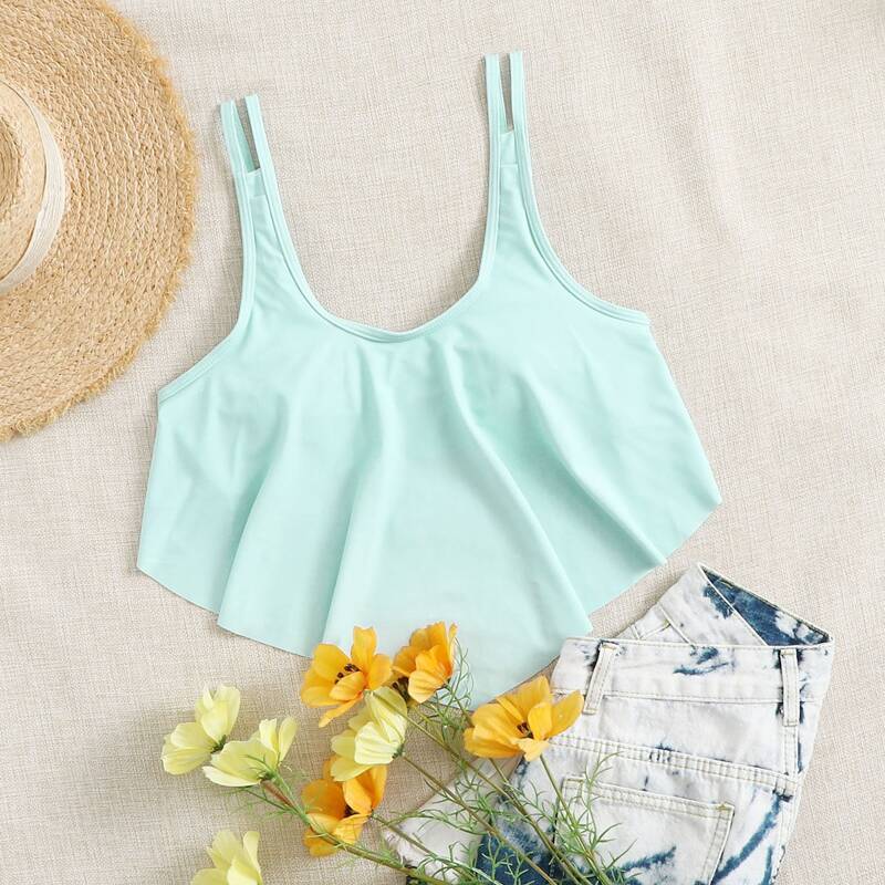 

Hanky Hem Bikini Top, Mint green