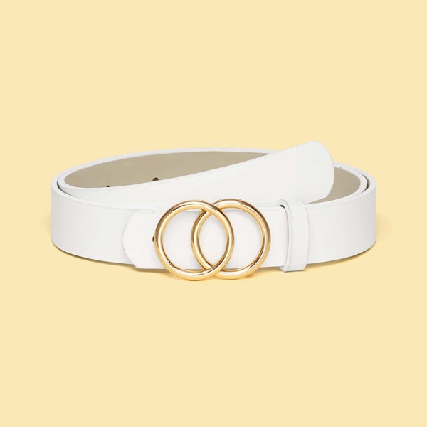 

Double O-ring Buckle Belt, White