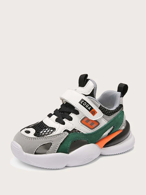 Boys Colorblock Velcro Strap Sneakers Shein Usa