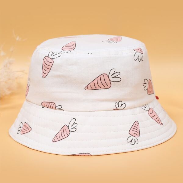 

Toddler Kids Carrot Pattern Bucket Hat, Multicolor