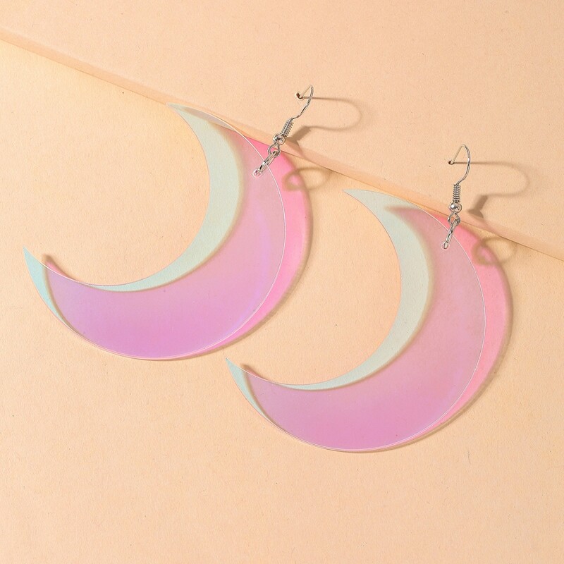 

Moon Charm Drop Earrings, Multicolor