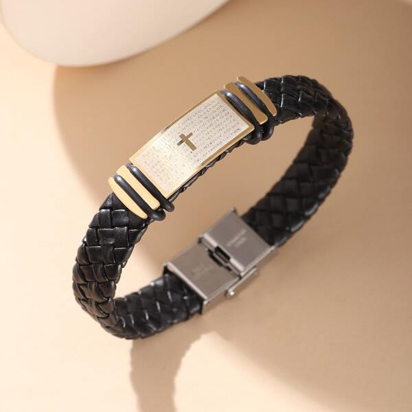 

Мужской плетеный браслет, Чёрный