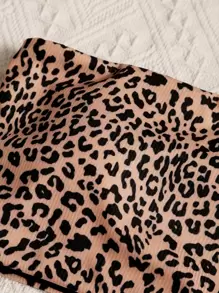 SHEIN Swim Summer Beach Leopard Bandeau High Waisted Bikini Set