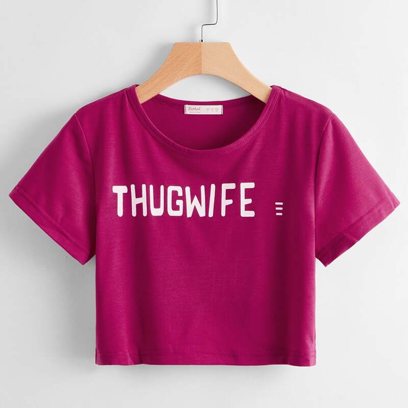 

Letter Graphic Crop Tee, Red