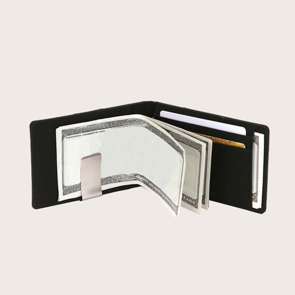 

Men Card Holder With Clip, Black