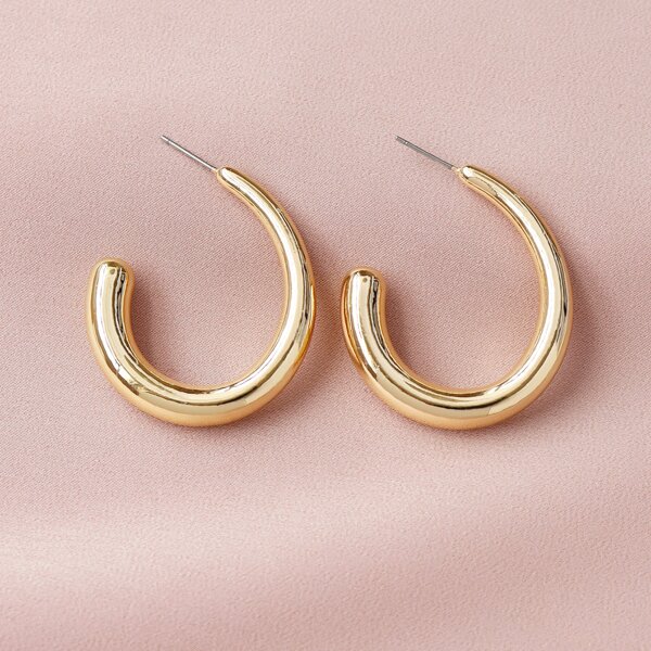 

Simple Cuff Hoop Earrings, Gold