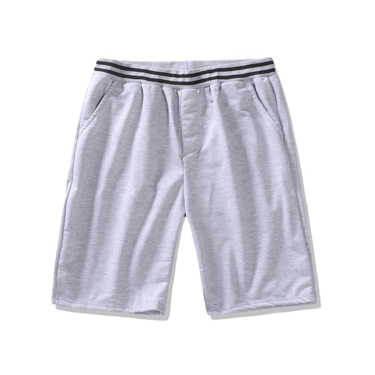 

Guys Striped Trim Track Shorts, Light grey