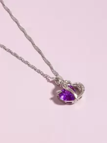 Collar con corazón - Morado - Ver 1