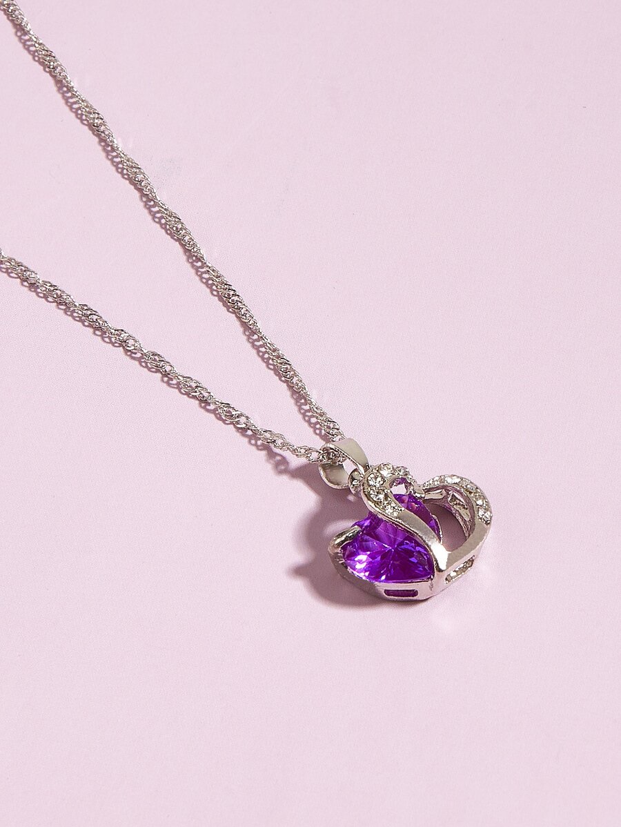 Collar con corazón - Morado - Ver 1