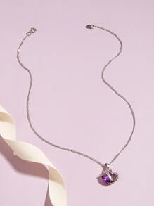 Collar con corazón - Morado - Ver 2