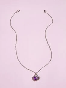 Collar con corazón - Morado - Ver 3