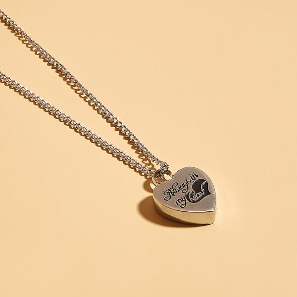 

Heart Charm Necklace, Silver