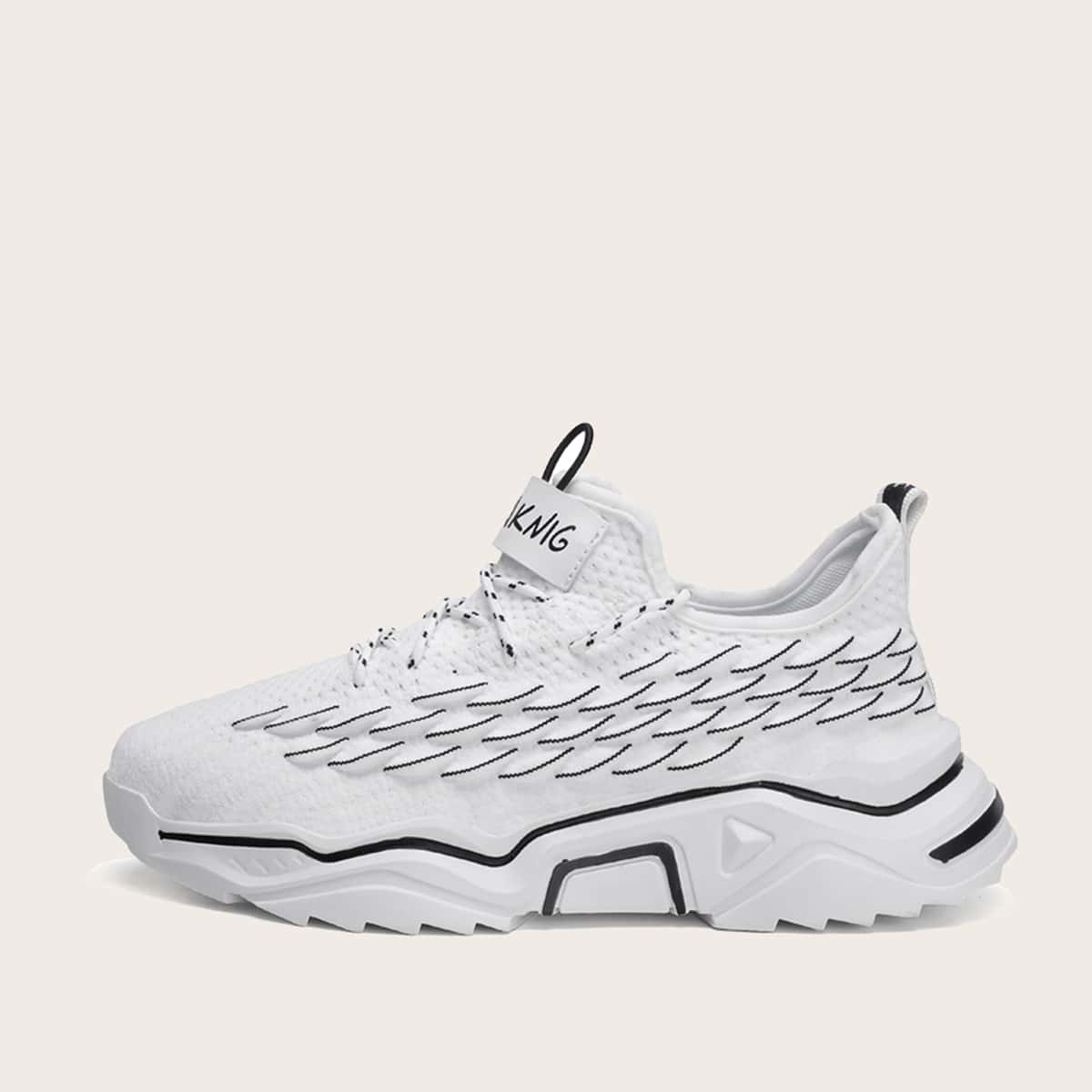 

Guys Fish Scale Lace-up Front Knit Sneakers, White