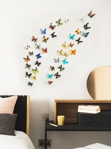 38pcs 3D Butterfly Wall Sticker - Multicolor - View 1
